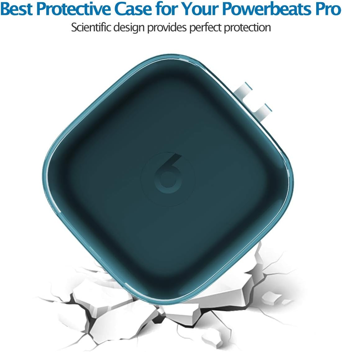 Clear Cover for Powerbeats Pro Case, KMMIN Transparent Case Cover for 2019 Newest Beats Powerbeats Pro Soft TPU Portable Shockproof Scratch-Resistant Skin with Anti-Lost Lanyard and Storage Case  KMMIN   