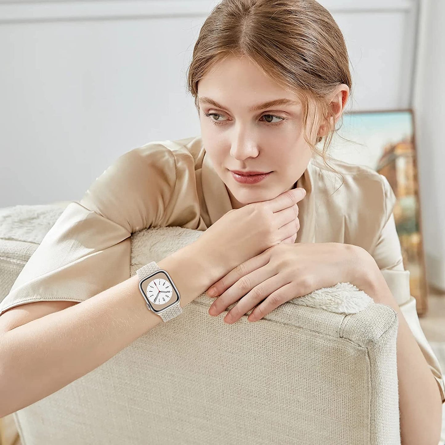 𝟐 𝐏𝐚𝐜𝐤 Stretchy Braided Compatible with Apple Watch Band 44Mm 45Mm 38Mm 40Mm 41Mm 42Mm 49Mm for Women Men, Adjustable and Comfortable Sport Wristbands for Iwatch Series 8 7 6 5 4 3 2 1 SE Ultra  KingofKings   