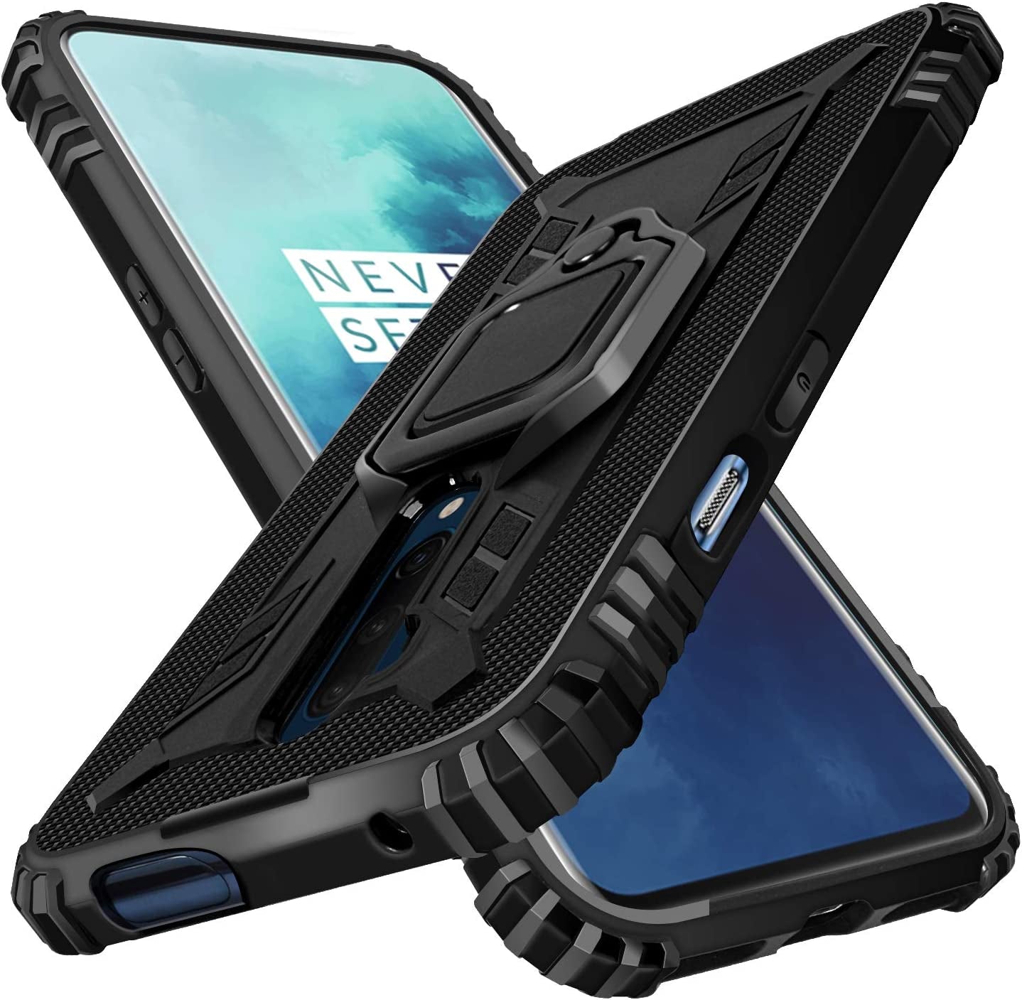 Shields up Oneplus 7 Pro Case | Carbon | Ultra Slim | Scratch Resistant | Shockproof | Kickstand | 10Ft Drop Tested - Black  Shields Up inc   