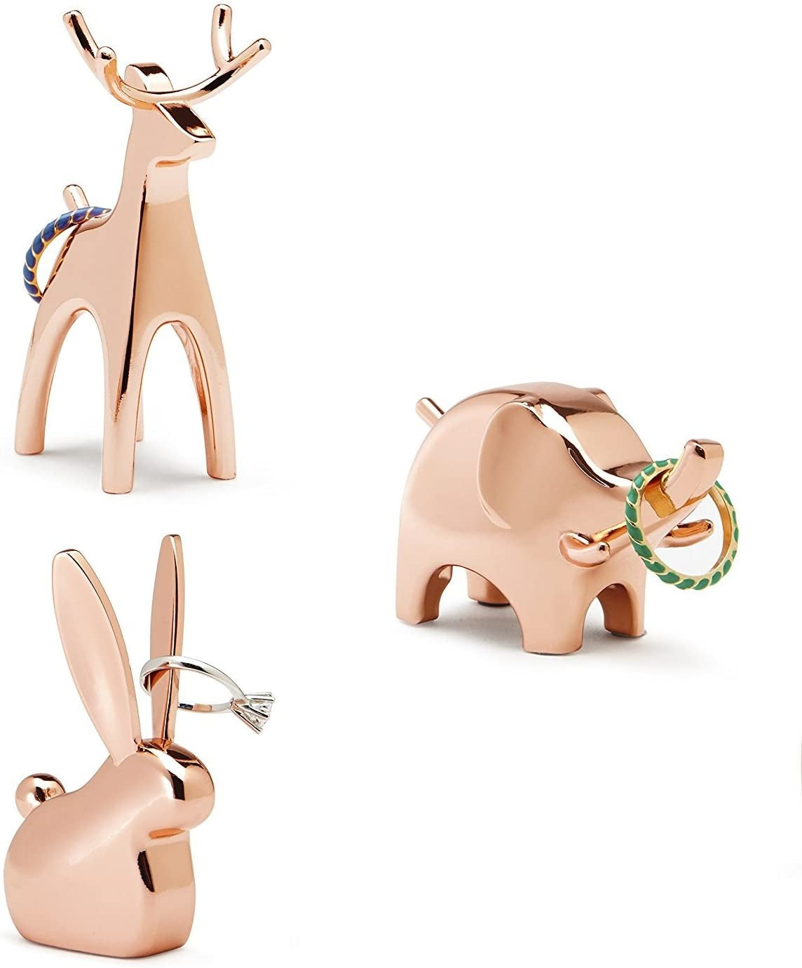 Umbra 299118-880 Anigram Bunny Ring Holder for Jewelry, Copper  Umbra Copper 3 PACK 