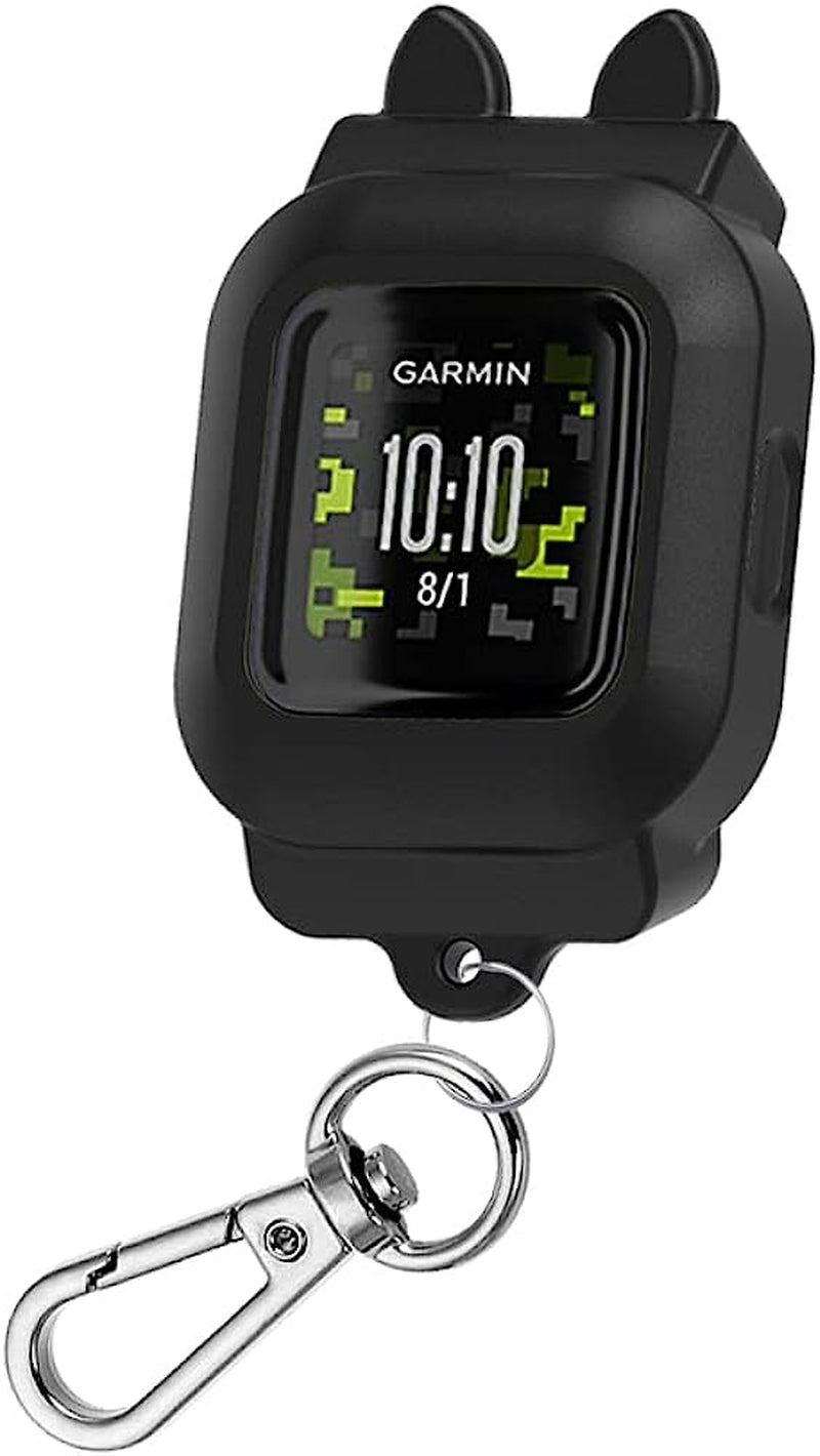 C2D JOY Stretchy Loop Nylon Strap Compatible with Garmin Vivofit Jr 3 Bands Watch Adjustable Elastic Sport Wristband  C2D JOY Black + Clip 2-Pack 