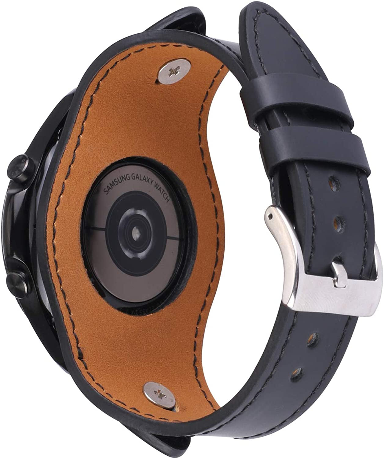 KONAFEI Compatible with Samsung Galaxy Watch 3 45Mm/Gear S3 Frontier/Classic/Galaxy Watch 46Mm Band, 22Mm Genuine Leather Vintage Cuff Bracelets for Men Women  KONAFEI   