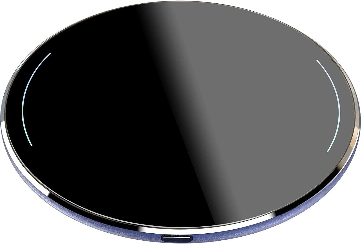 TOZO W1 Wireless Charger 10W Thin Aviation Aluminum Computer Numerical Control Technology Fast Charging Pad Black (NO AC Adapter)  TOZO Navy Blue M-100mm 
