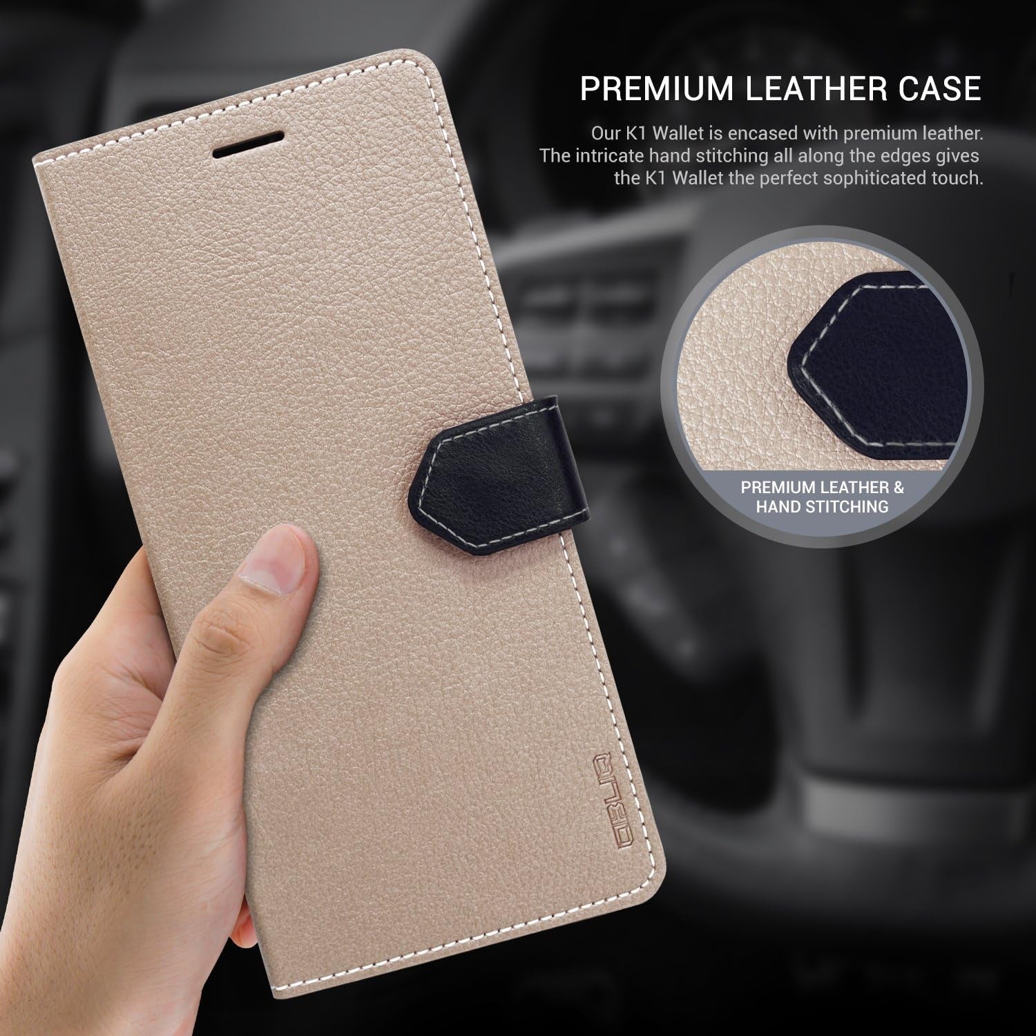 Obliq Premium Leather Wallet Case Cardholder and Kickstand for LG V20 - Mud Gray  ObliqPress-58766   