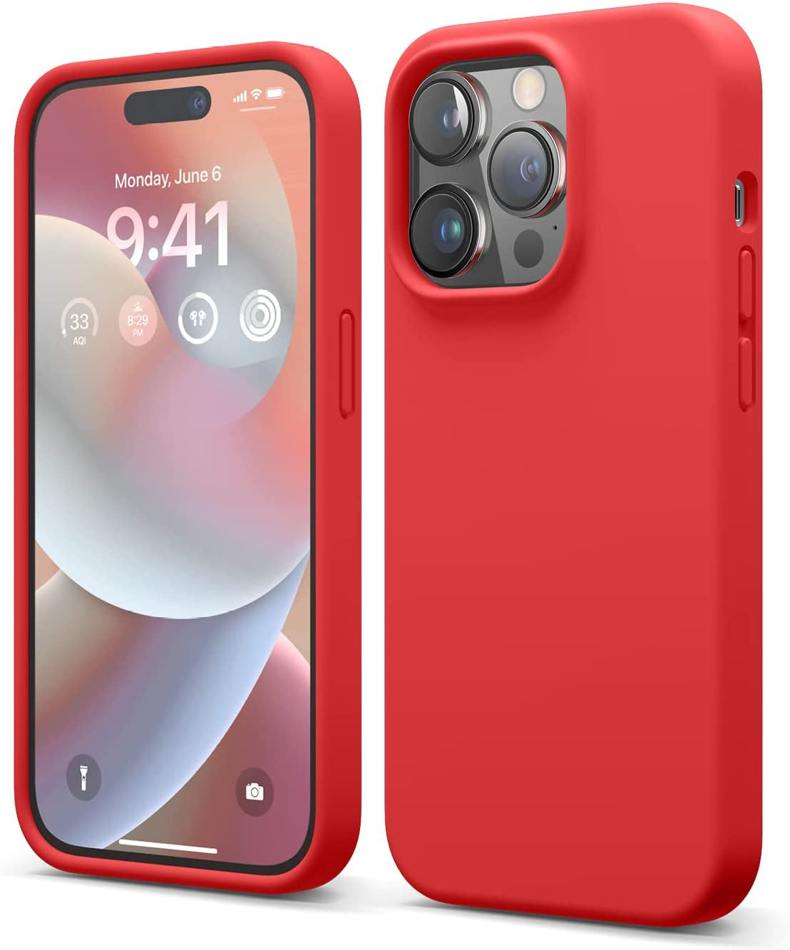 Elago Compatible with Iphone 14 Pro Case, Liquid Silicone Case, Full Body Protective Cover, Shockproof, Slim Phone Case, Anti-Scratch Soft Microfiber Lining, 6.1 Inch (Brown)  elago Red  