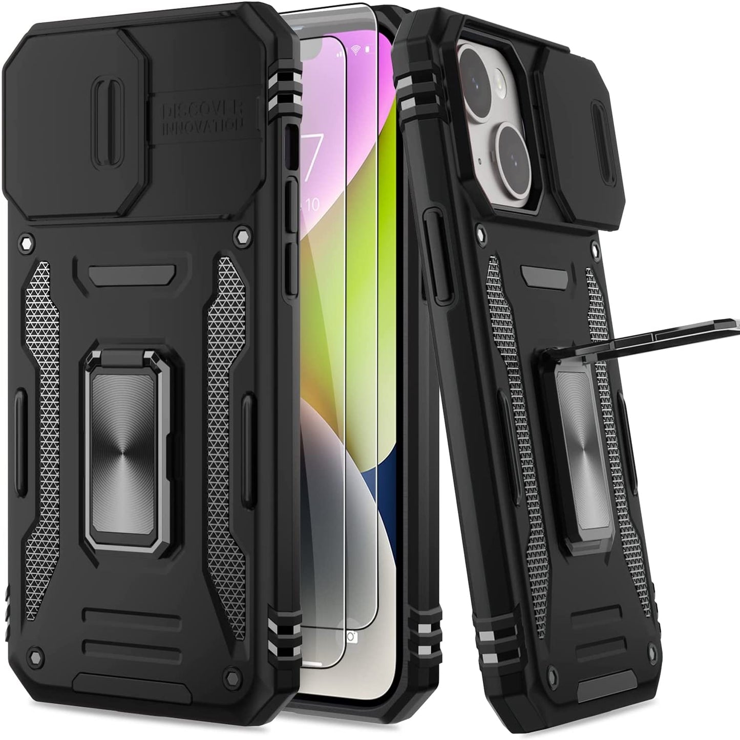 AUPAI Iphone 14 plus Case with Screen Protector,Iphone 14 plus Cover Crystal Clear Anti-Yellow Heavy Duty Acrylic Protective Phone Case with Magnetic Kickstand for Apple Iphone 14 Plus,Green  AUPAI   