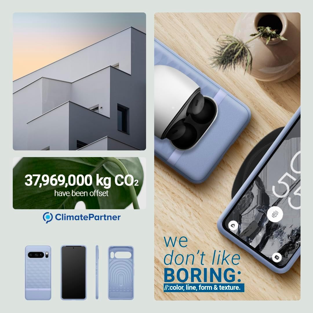 Caseology Parallax 3D Ergonomic Design Case Compatible with Google Pixel 8 Pro Case 5G [Military Grade Drop Tested](2023) - Bay Blue  Caseology   