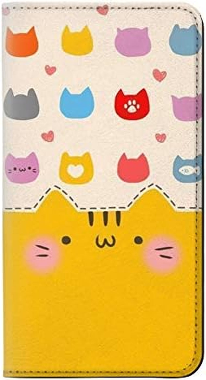 RW2442 Cute Cat Cartoon Funny PU Leather Flip Case Cover for LG V30, LG V30 Plus, LG V30S Thinq, LG V35, LG V35 Thinq  jjphonecase   