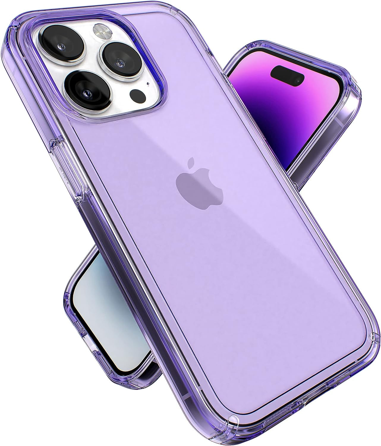 Speck Clear Iphone 14 Pro Case - Drop Protection, Scratch Resistant Dual Layer Slim Phone Case for 6.1" Iphone 14 Pro - Anti-Yellowing & Anti-Fade Case - Ombre Amethyst Purple Fade/Clear Gemshell  Speck Products Amethyst Purple/Clear  