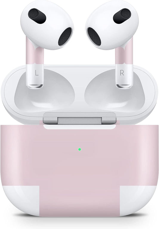 TACKY DESIGN Solid Skins for Apple Airpod 3 Skins,Classic Color Airpods 3 Sticker for Airpods 3 (2021) ,Vinyl 3M, Airpod Stickers for Earbuds and Case, Airpods Skins Protective Full Wrap Cover (Pink)  TACKY DESIGN   