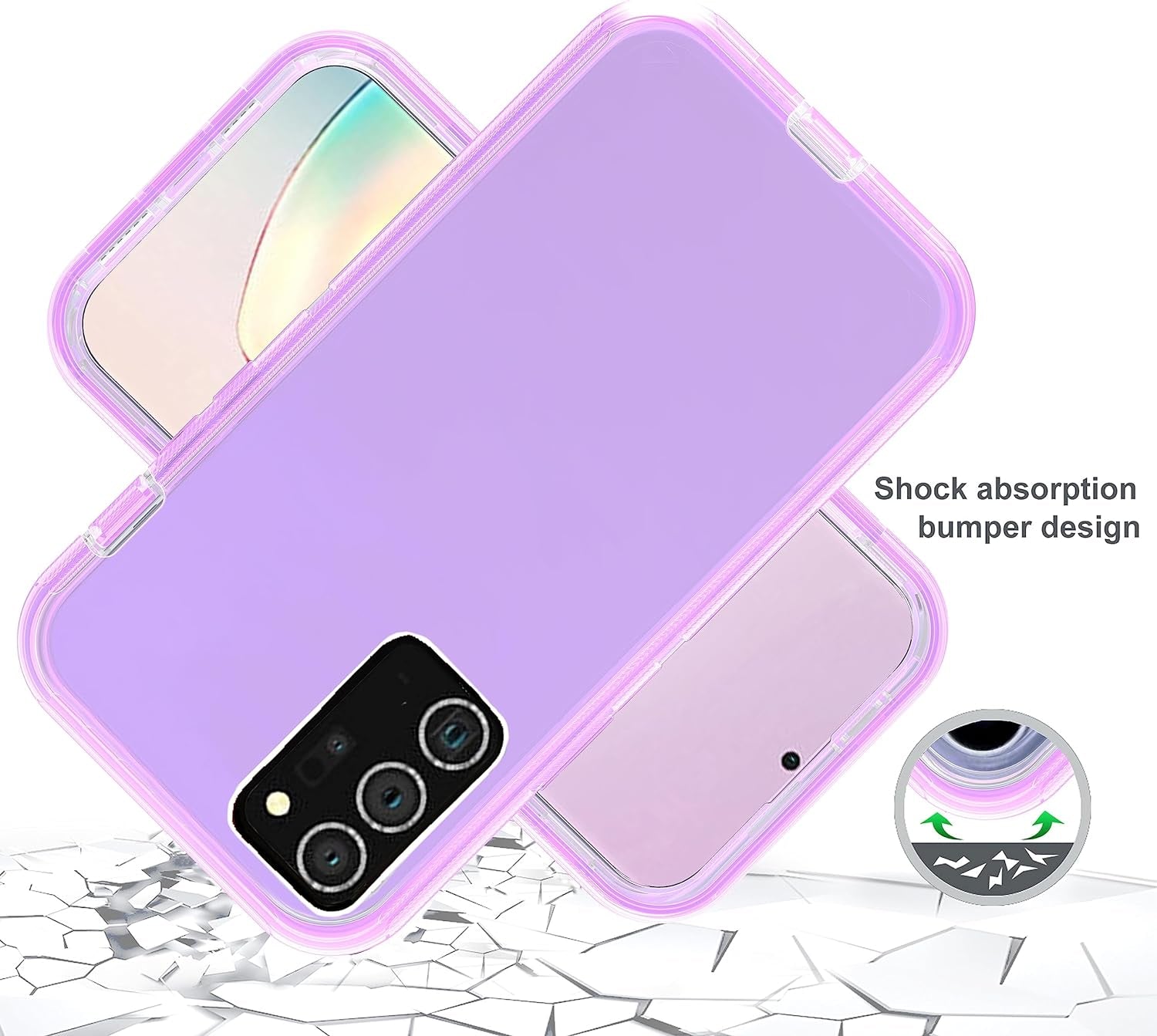 Asuwish Phone Case for Samsung Galaxy Note 20 Ultra 5G with Belt Clip Clear Holster Stand Hybrid Shockproof Protective Cell Cover Note20 plus Notes 20Ultra Note20+ U + 20+ Twenty Not S20 Clearpurple  Asuwish   