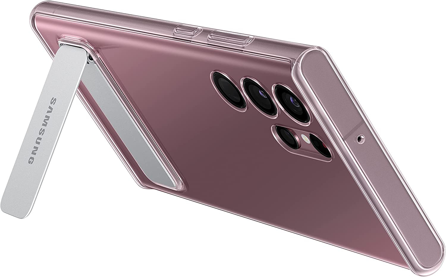 Samsung Electronics Galaxy S22 Ultra Clear Standing Cover, Protective Phone Case, Corner TPU Bumpers, PC Back Protection, Adjustable Viewing Angle, US Version, Transparent, (EF-JS908CTEGUS)  Samsung   