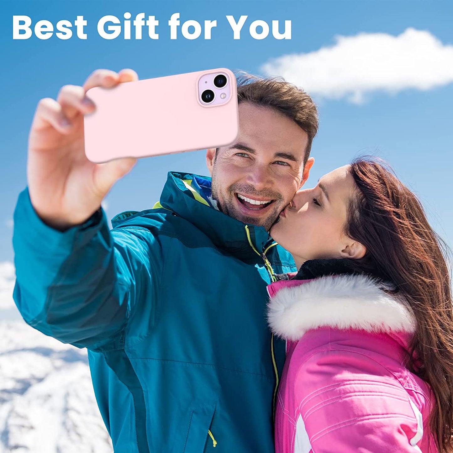 ORNARTO Compatible with Iphone 14 Case 6.1, Slim Liquid Silicone 3 Layers Full Phone Covered Soft Gel Rubber Case Protective Phone Cover 6.1 Inch-Chalk Pink  ORNARTO   