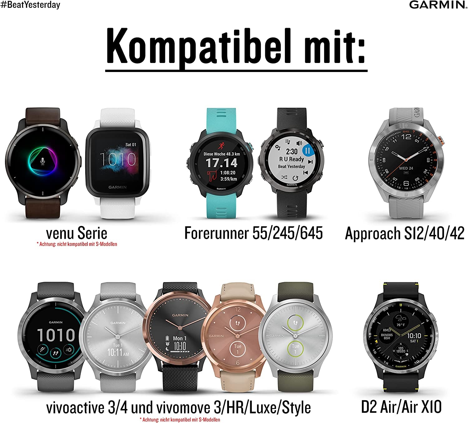 Garmin Quick Release 20 Watch Band, Light Sand Silicone with Rose Gold Hardware, (010-13114-02)  Garmin   