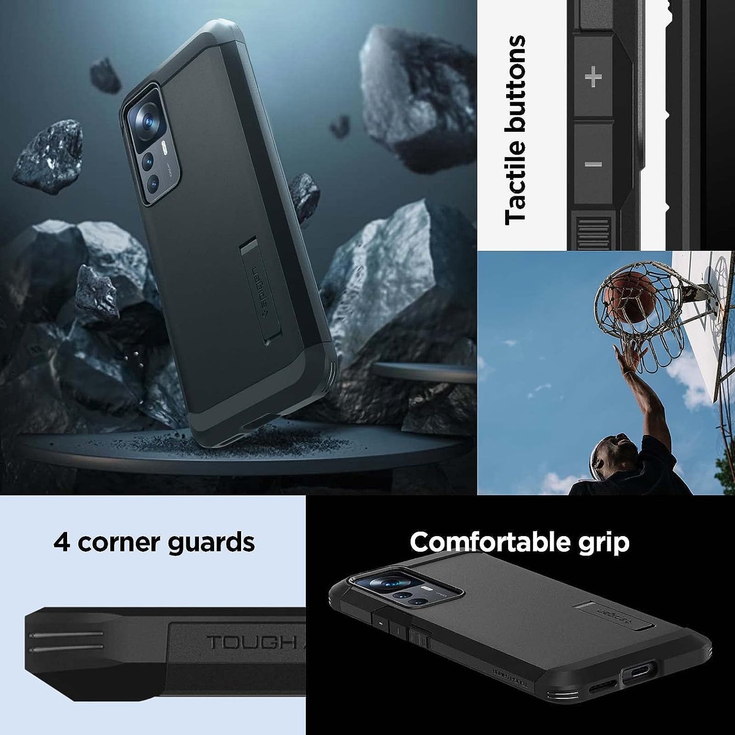 Spigen Tough Armor Designed for Xiaomi 12T Pro Case (2022) - Black  Spigen   