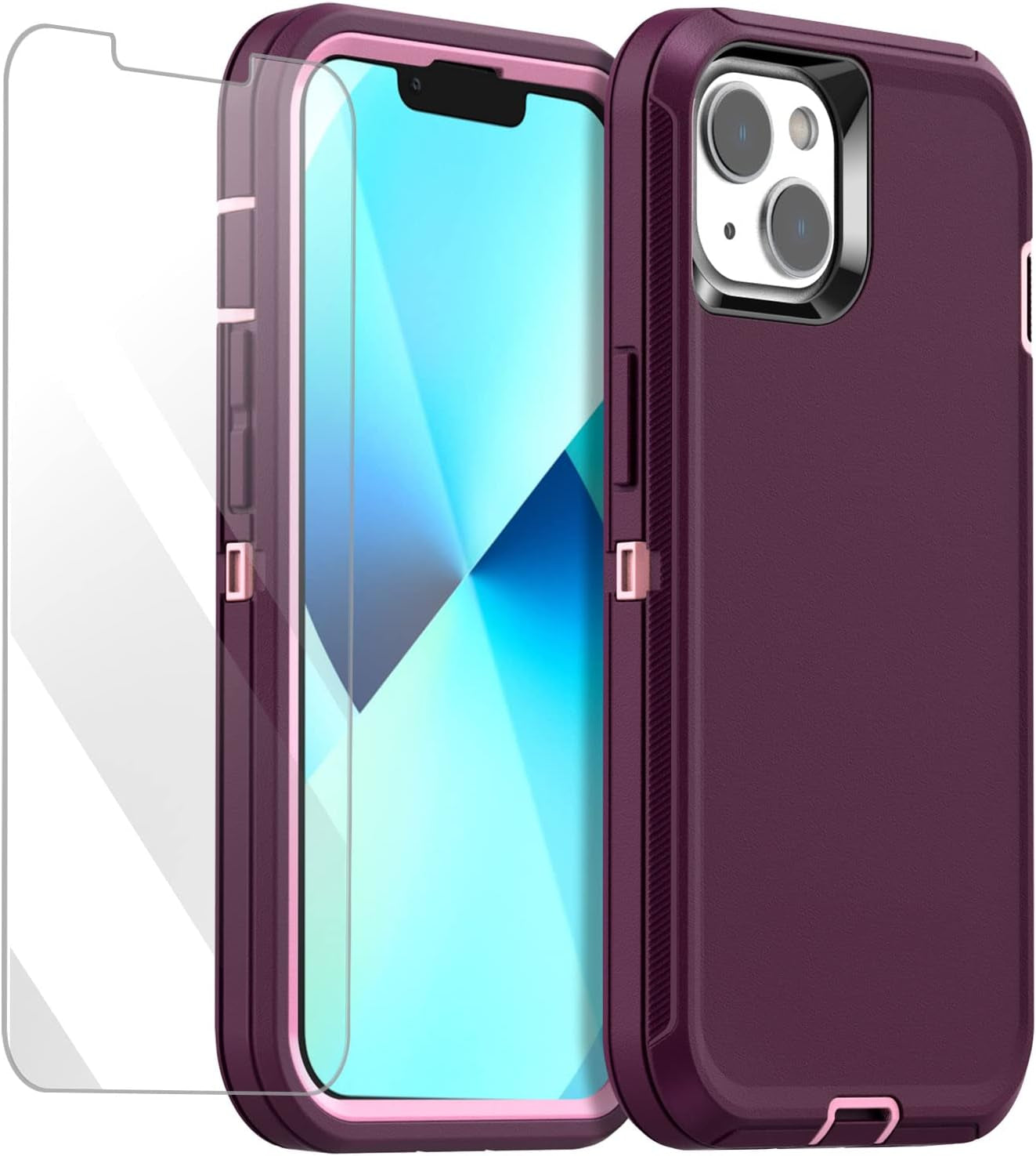 Aicase for Iphone 13 Mini Case(5.4") with Glass Screen Protector, Heavy Duty Drop Protection Full Body Rugged Shockproof/Dust Proof Military Protective Tough Durable for Iphone 13 Mini 5.4"_9  AICase   