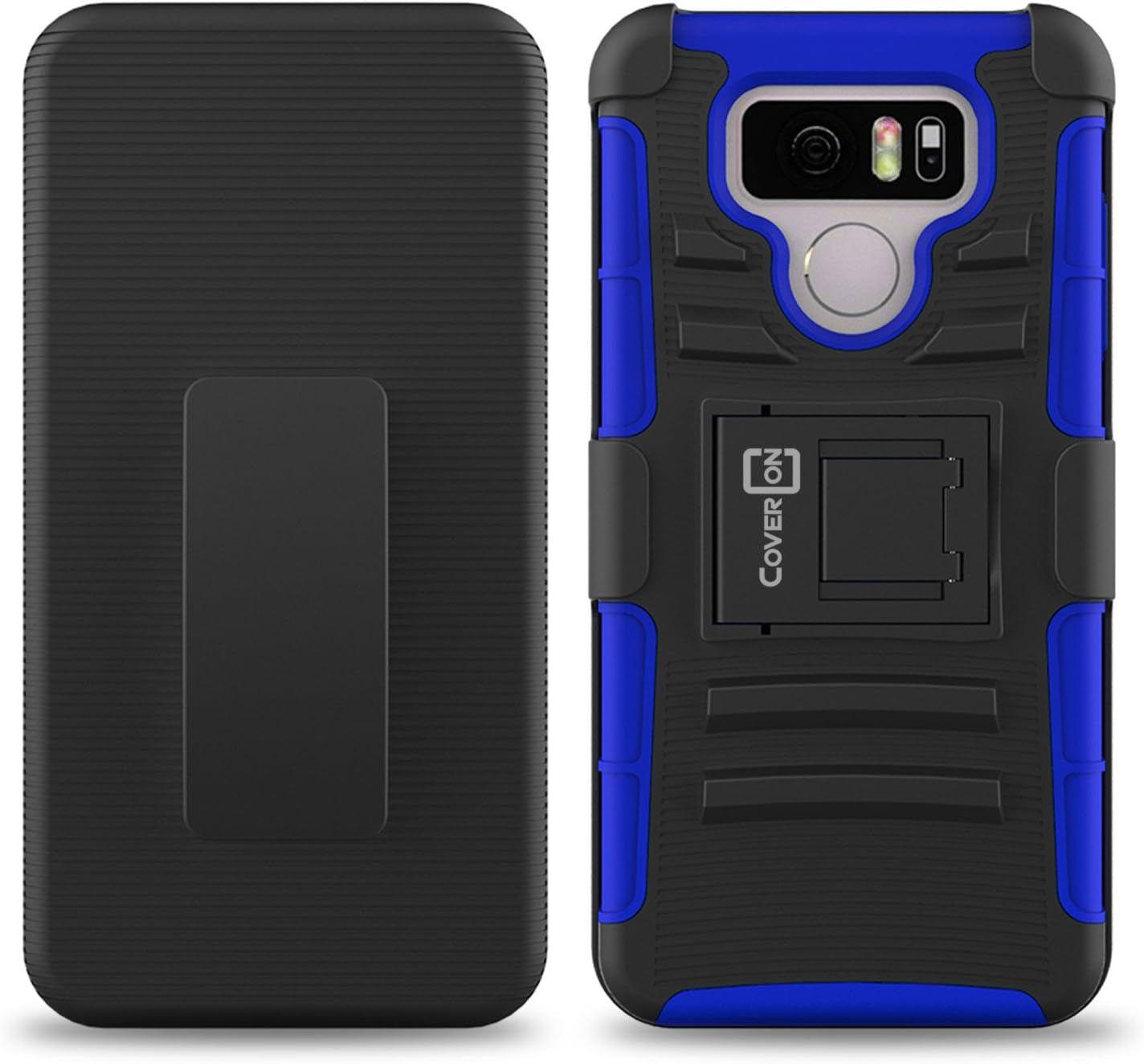 Coveron Kickstand Belt Clip Explorer Series for LG G6 / G6 plus Holster Case, Blue on Black  CoverON   
