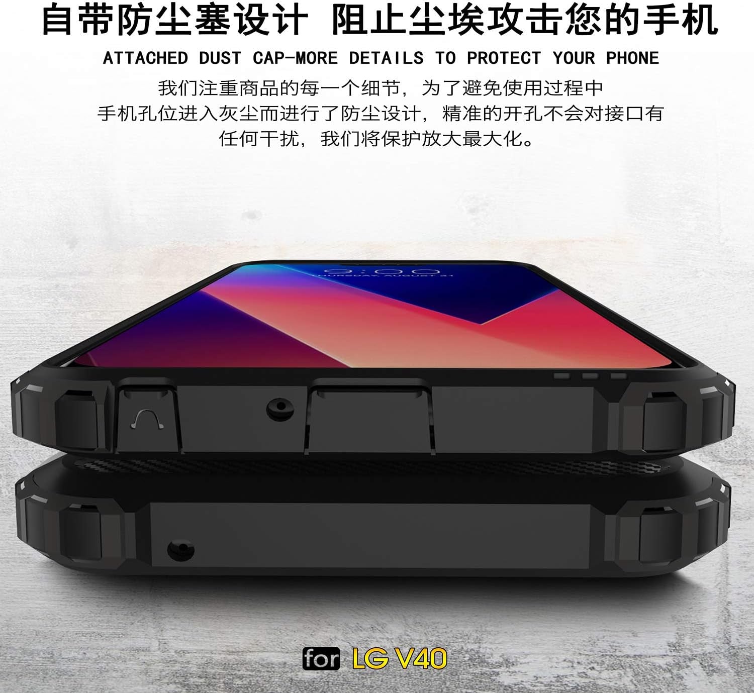 LG V40 Thinq Case, Torryka Drop Protection Shockproof Sleek Slim-Fit Durable Anti-Scratch Dual Layer Shockproof Dustproof Armor Case for LG V40 Thinq (Rose Gold)  Torryka   