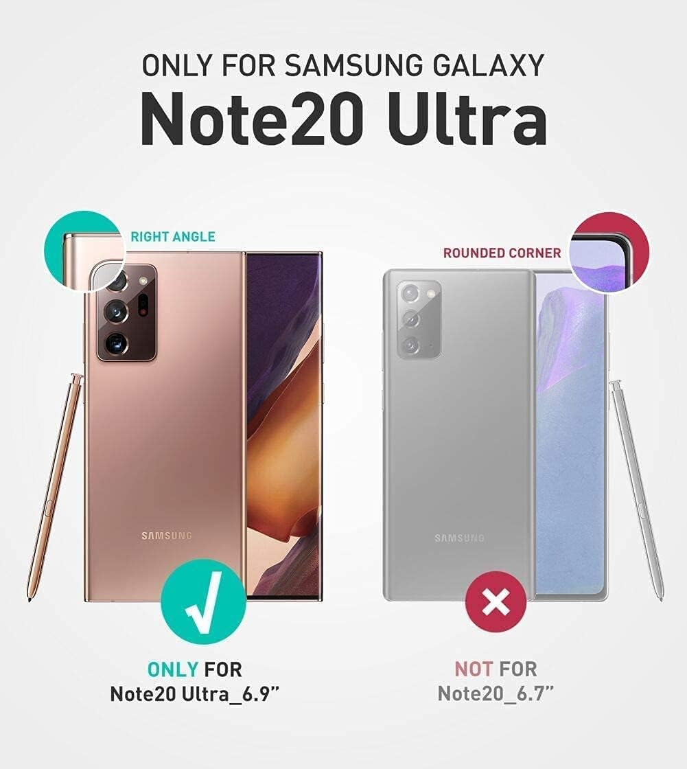 Ymhxcy Galaxy Note 20 Ultra 5G Case with 3D Curved Screen Protector, Armor Grade Case with Rotating Holder Kickstand Non-Slip Hybrid Rugged Phone Case for Samsung Note 20 Ultra-Kk Dark Green  YmhxcY   