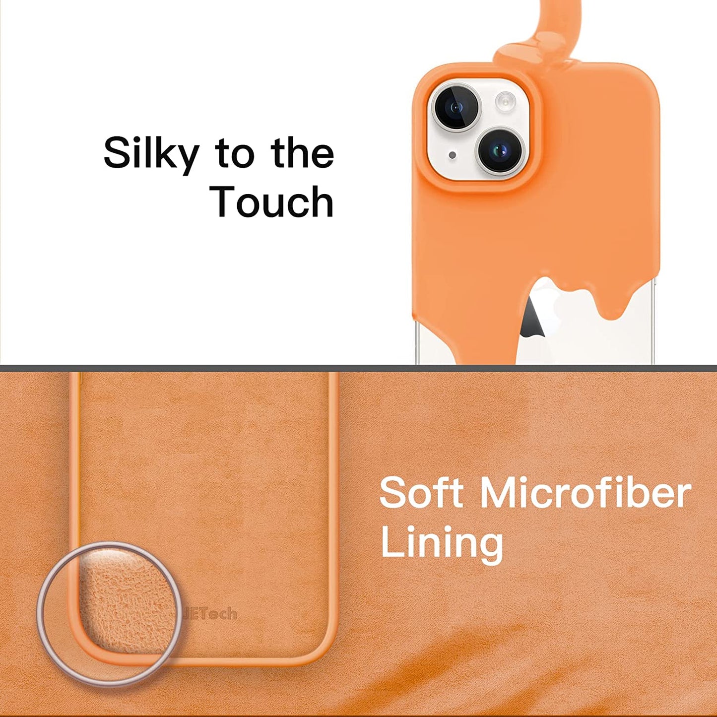 Jetech Silicone Case for Iphone 14 6.1-Inch, Silky-Soft Touch Full-Body Protective Phone Case, Shockproof Cover with Microfiber Lining (Marigold)  JETech   