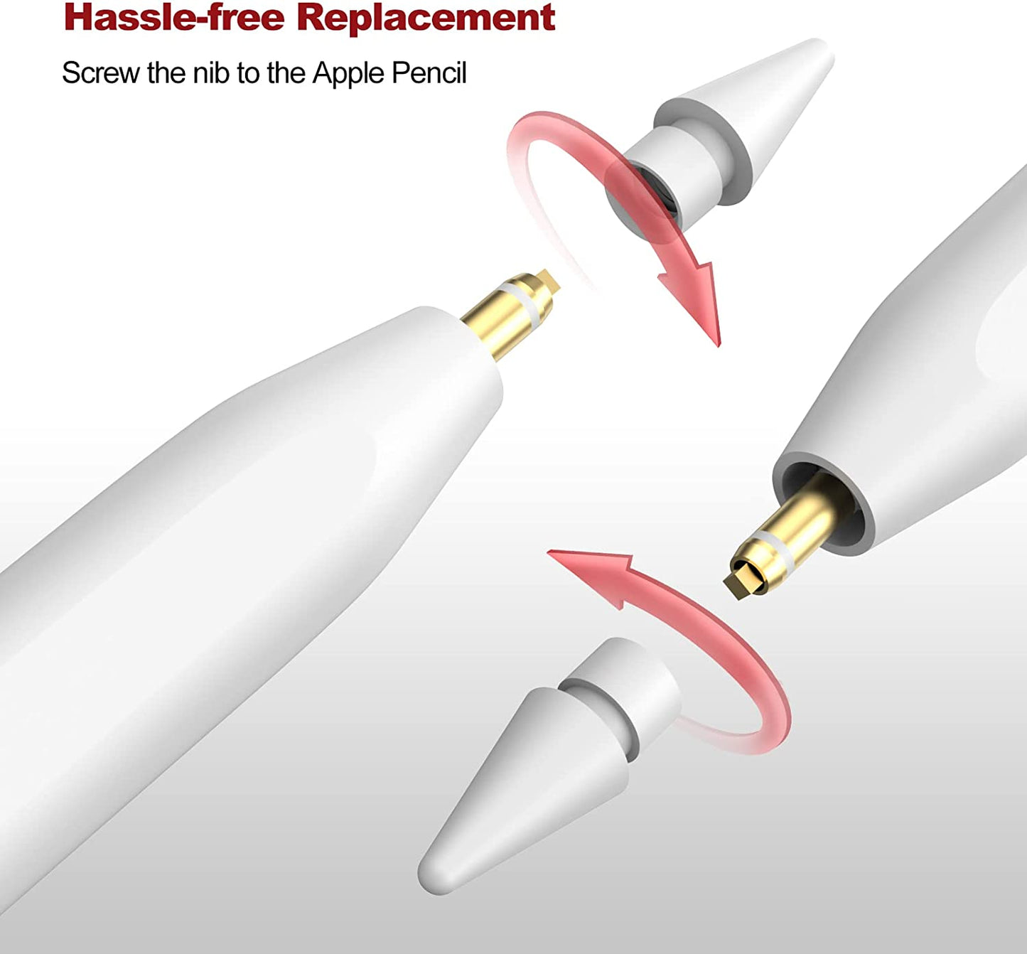 Alikiai 6 Pack Tips for Apple Pencil, Stylus Tips,Pencil Tips for Ipad, Replacement Pen Nibs Compatible with Ipad Air Mini Pro Apple Pencil 1St & 2Nd Generation  Alikiai   