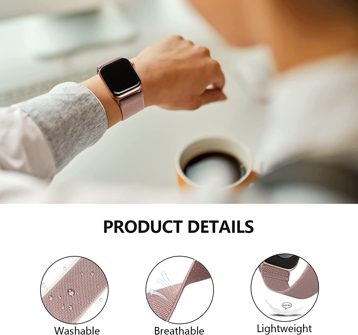 Stretchy Nylon Solo Loop Compatible with Apple Watch Band 38Mm 40Mm 41Mm 42Mm 44Mm 45Mm 49Mm Series 8/7/6/5/4/3/2/1/Se/Ultra  CCnutri   