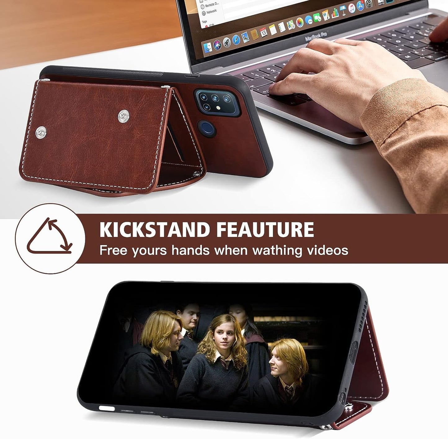 Asuwish Phone Case for Oneplus Nord N10 5G Wallet Cover with Screen Protector and Credit Card Holder Crossbody Strap Cell Accessories One plus N 10 G5 1 plus 10N 1Plus One+ 1+ N105G Women Girls Brown  Asuwish   