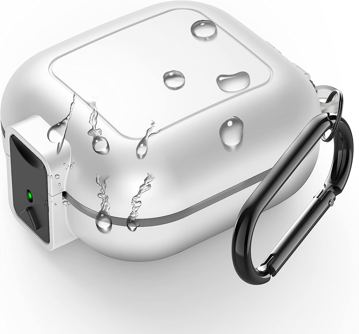 (With Secure Lock) IPX68 Waterproof Case for Samsung Galaxy Buds2 Pro Case (2022)/ Galaxy Buds Pro Case(2021)/ Galaxy Buds 2 Case (2021)/ Galaxy Buds Live Case (2020) Hard PC Protective Case (Black)  Galafoki White  