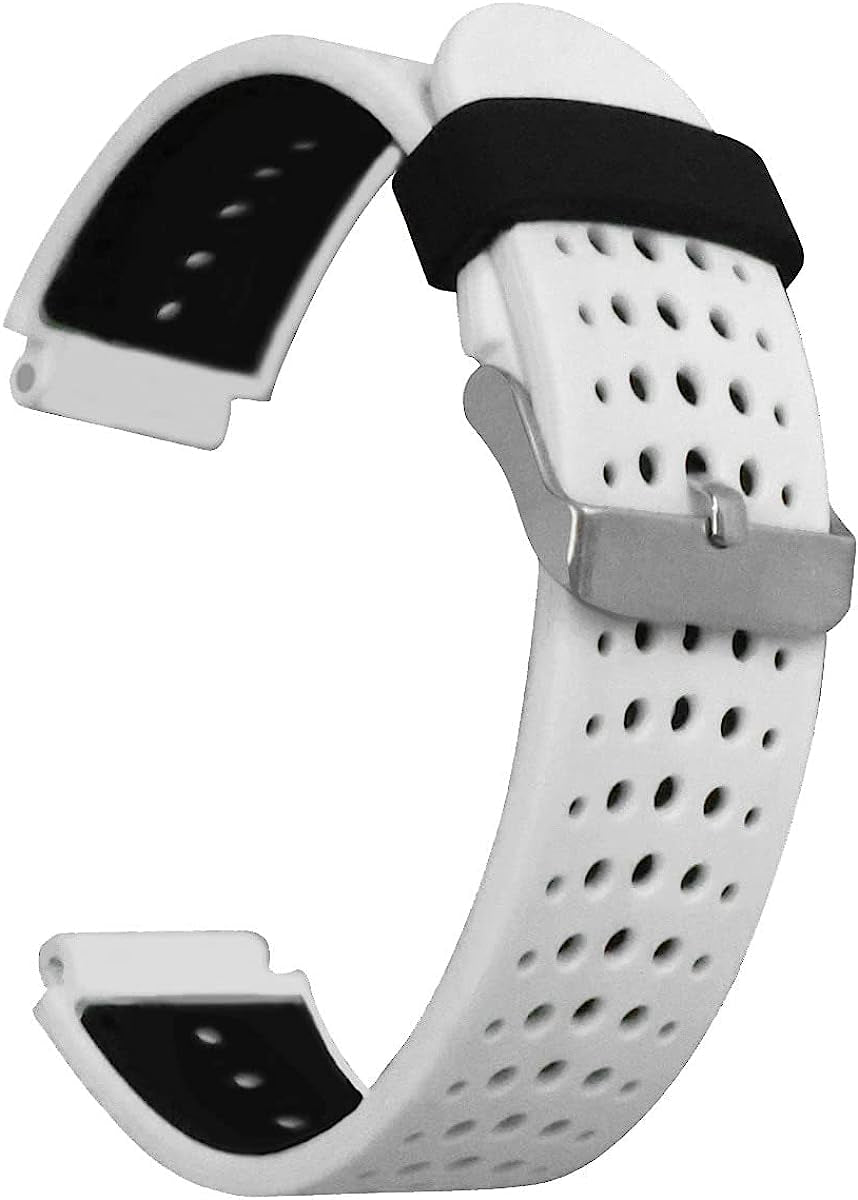 HOUCY Sport Watch Band for Garmin Forerunner 735XT 735/220/230/235/620/630 Watch Soft Silicone Strap Replacement Watch Band  HOUCY White black  