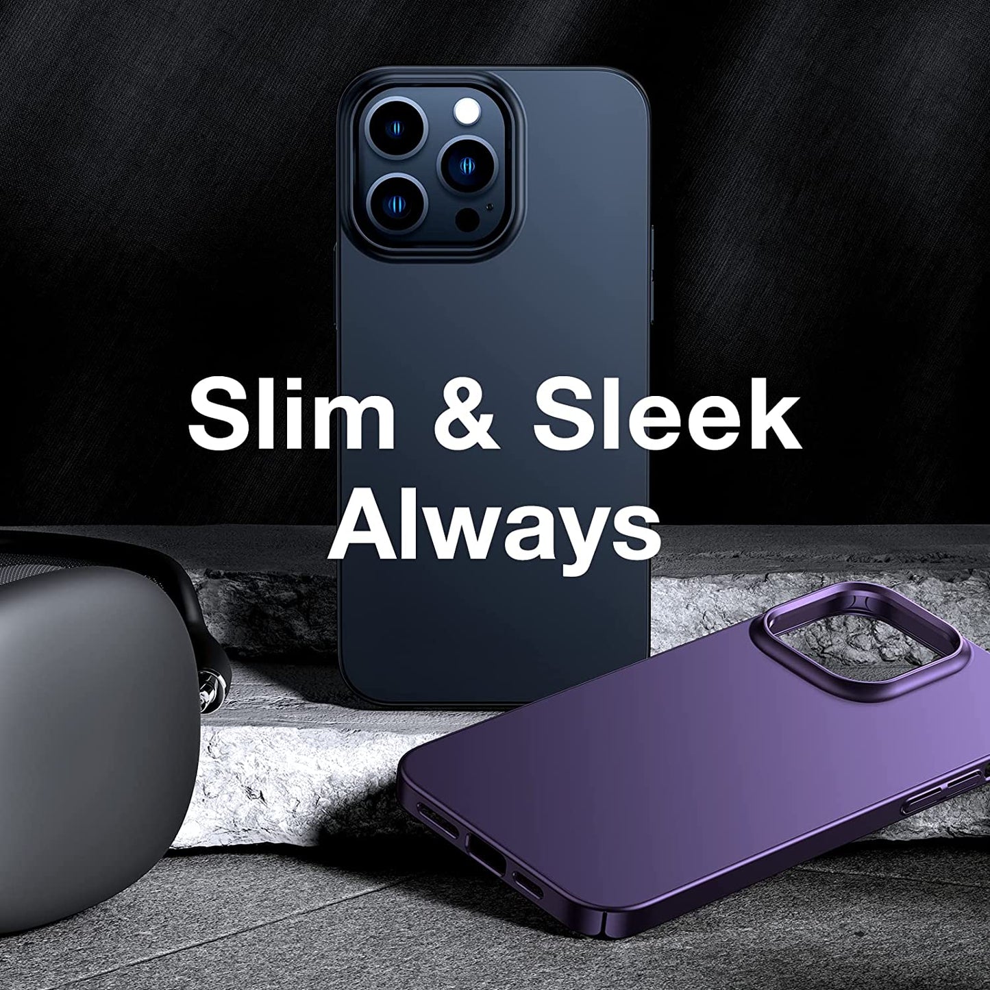 TORRAS Slim Fit Designed for Iphone 14 Pro Max Case 6.7 Inch, Ultra-Thin, Lightweight Hard PC Cover, Purple, Originfit  TORRAS   
