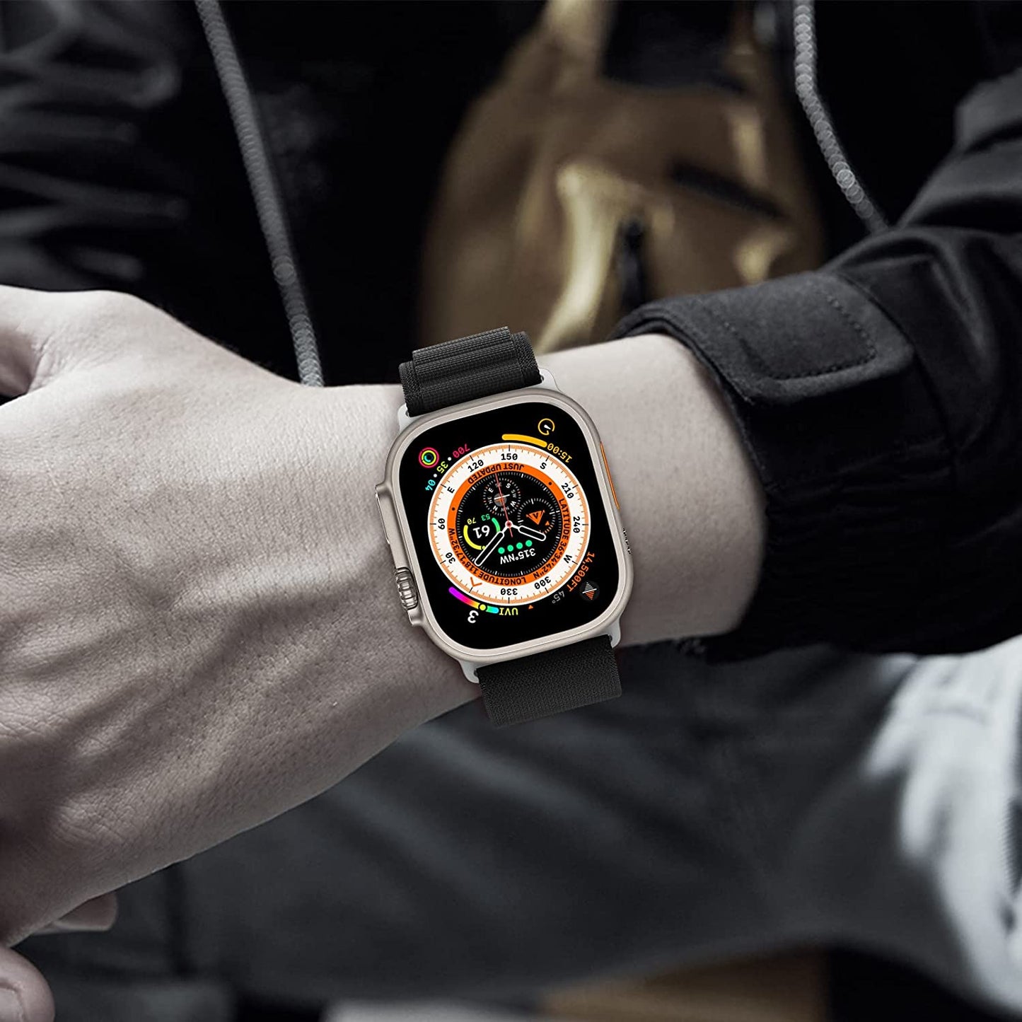 DAISDJUY 5 Pack Alpine Loop Sport Nylon Bands Compatible with Apple Watch Ultra 49Mm 45Mm 44Mm 42Mm 41Mm 40Mm 38Mm, Stretchy Rugged Woven Solo Loop Wristband Adjustable with Metal Titanium G-Hook Strap Compatible with Iwatch Series  DAISDJUY   