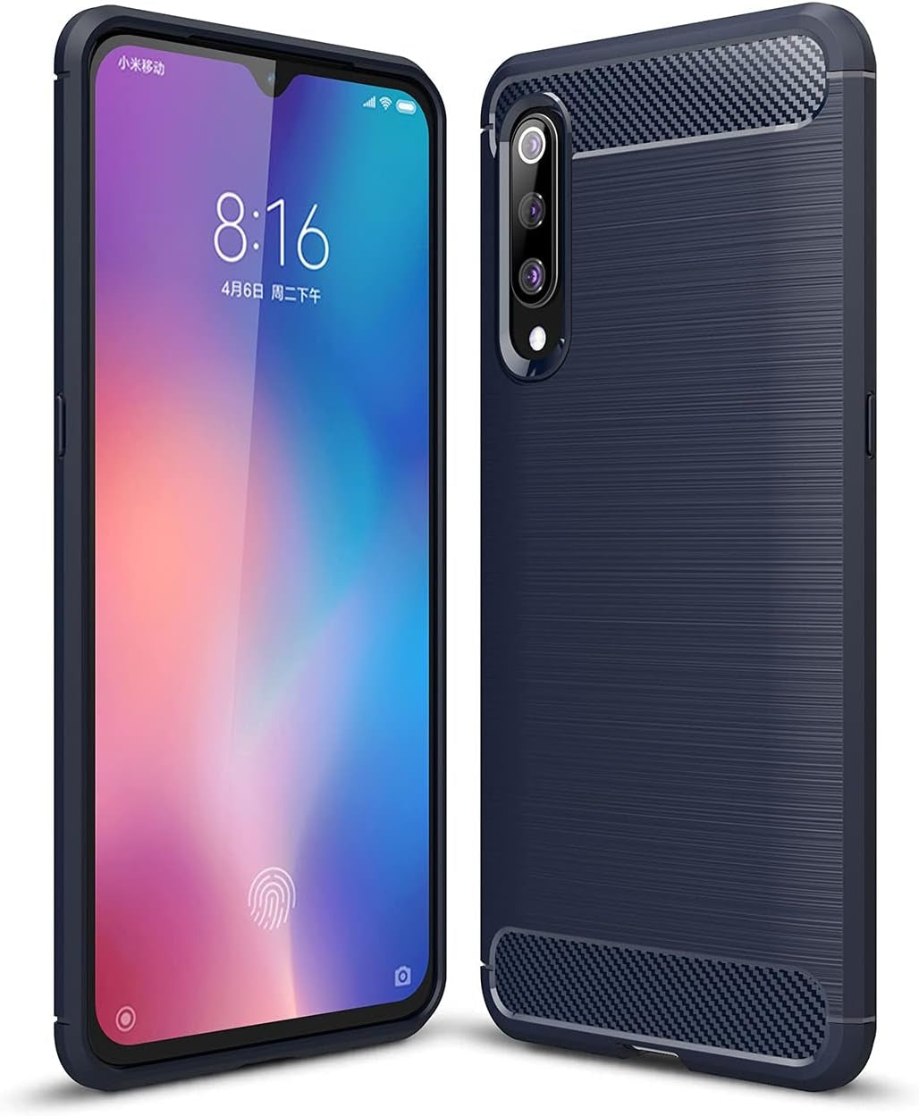 Cruzerlite Case Compatible with Xiaomi Mi 9 Case, Carbon Fiber Shock Absorption Slim Case for Xiaomi Mi 9 (Black)  Cruzerlite Blue  