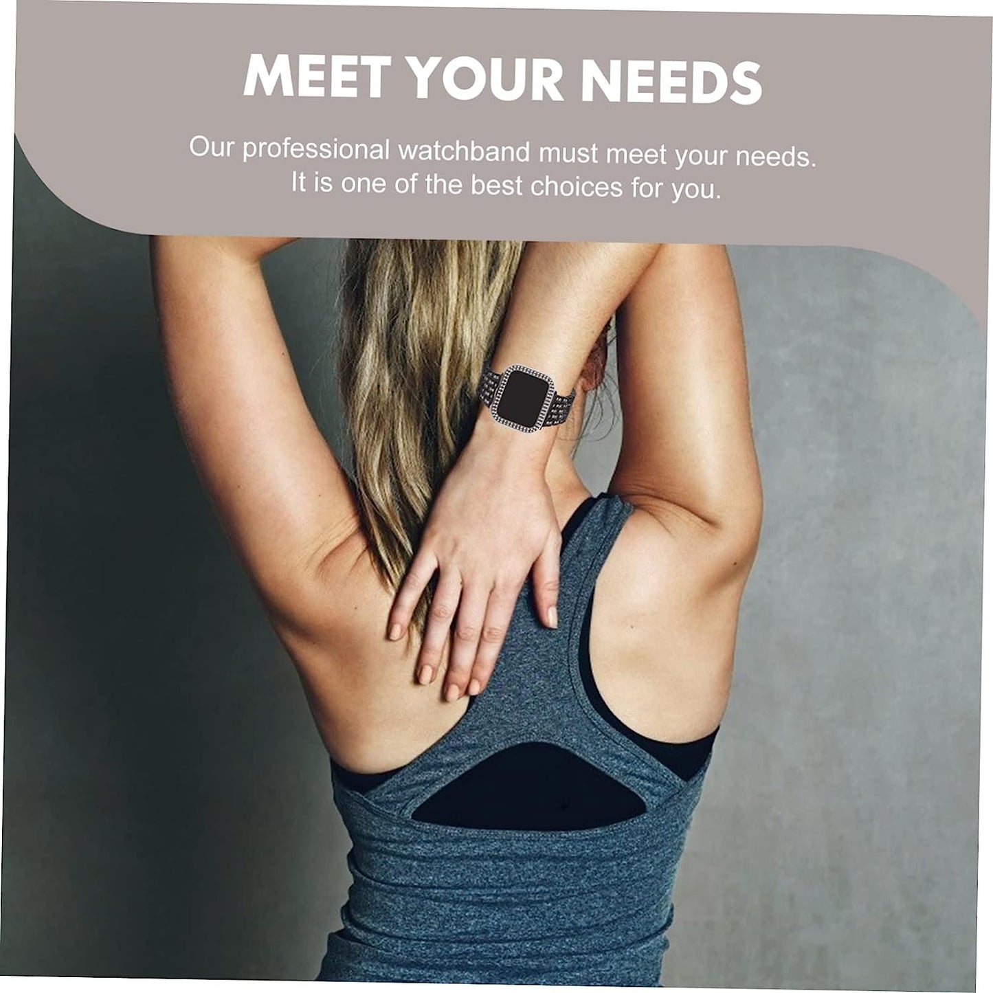 Mikikit Aplple Watch Bands 4 Sets Anti- Decorative Watch Case Band Watchband Anti-Slip Anti-Skid Portable Belt Rhinestone Metal of Replacement Replaceable Strap Slip  Mikikit   