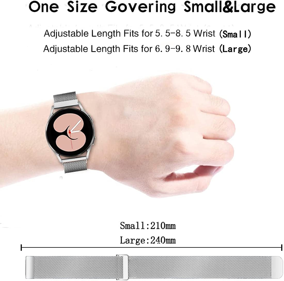 Vomulato Magnetic Bands Compatible with Samsung Galaxy Watch 5/4 40Mm 44Mm,Galaxy Watch 5 Pro 45Mm, Galaxy Watch 4 Classic 42Mm 46Mm, Galaxy Watch 3 41Mm ,Galaxy Active 2/ Active, 20Mm Adjustable Replacement Metal Wristband for Women Men  Vomulato   