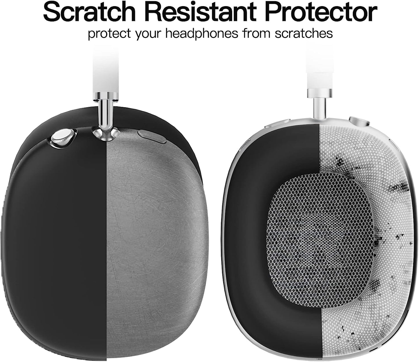 TUCANA Silicon Cases Compatible for Airpods Max, Overhead Cover + Earcup Cover + Ear Pad Cover (Black)  TUCANA   