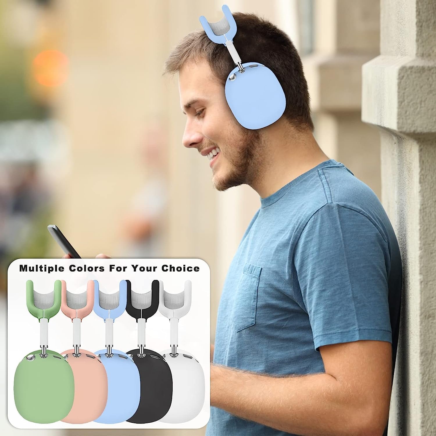 Aiaabq for Airpods Max Case Cover,Anti-Scratch Ear Pad Case Cover/Ear Cups Cover/Headband Cover for Airpods Max, Accessories Soft Silicone Skin Protector for Apple Airpods Max  Aiaabq   