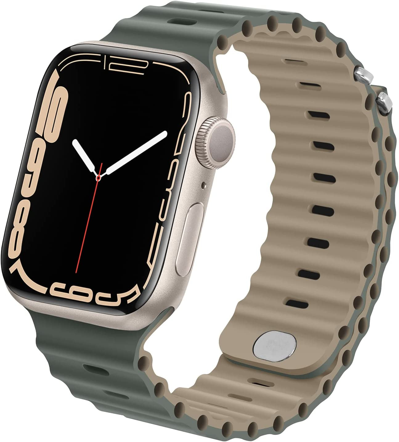 Anlinser Bands Compatible with Apple Watch Band 49Mm 45Mm 44Mm 42Mm 41Mm 40Mm 38Mm, Adjustable Sport Loop Designed for Apple Watch Ultra SE Series 8 7 6 5 4 3 2 (49Mm/45Mm/44Mm/42Mm, Gray Green/Khaki)  Anlinser Gray Green/Khaki 41mm/40mm/38mm 