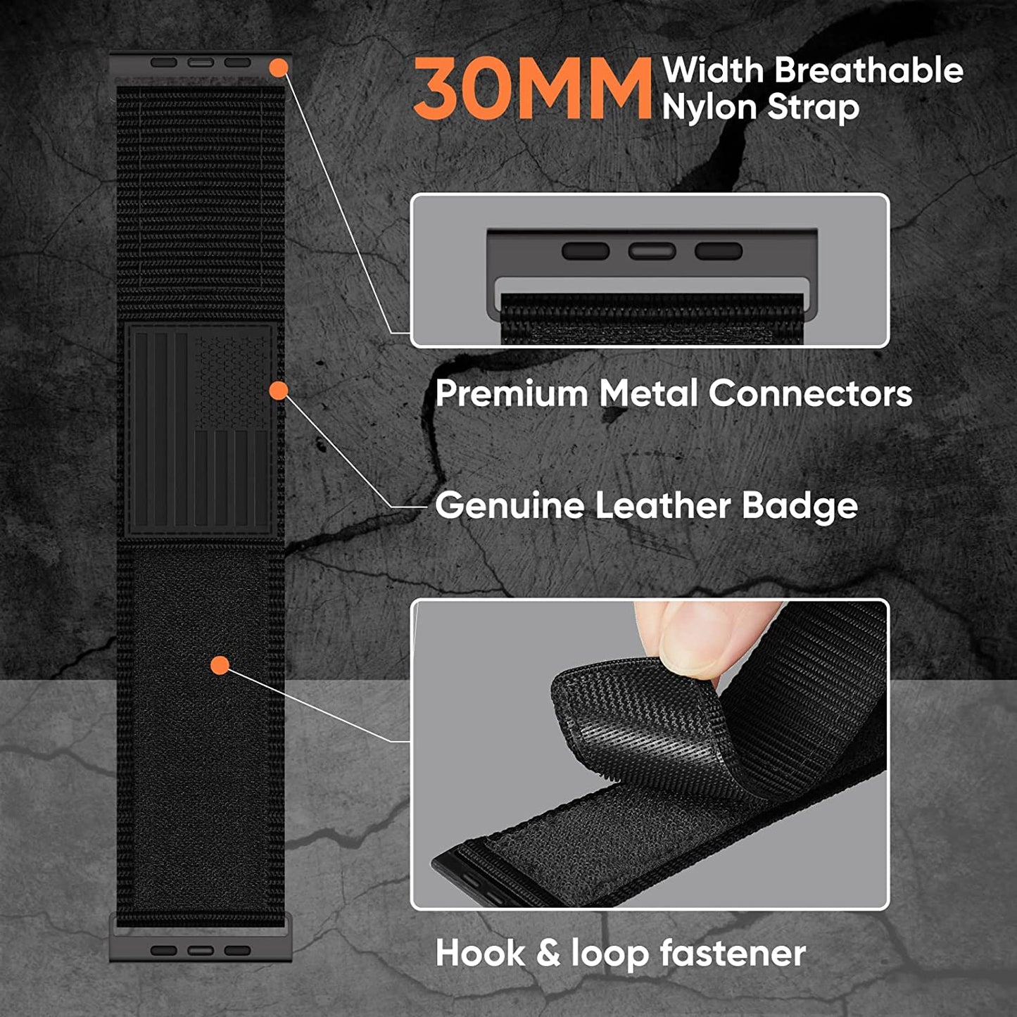 Suitisbest Bands Compatible for Apple Watch Ultra Band 49Mm 45Mm 44Mm 42Mm for Men, Wide Nylon Sports Strap Wristbands for Iwatch Ultra Series 8 7 6 5 4 3 2 1 SE, 2-Pack  Suitisbest   