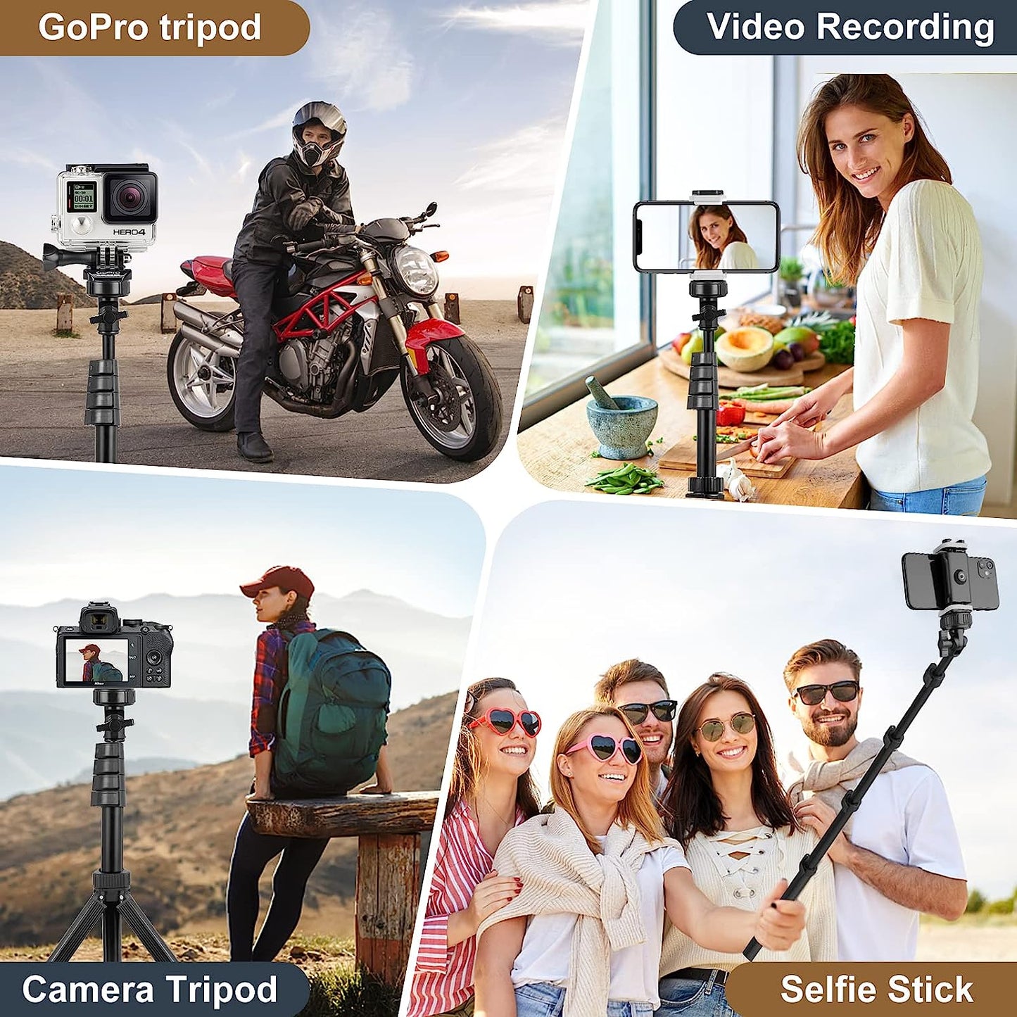 Torjim 67" Phone Tripod, Extendable Iphone Tripod Stand with Wireless Remote & Phone Holder, Aluminum Selfie Stick Tripod for Iphone/Camera/Gopro  Torjim   