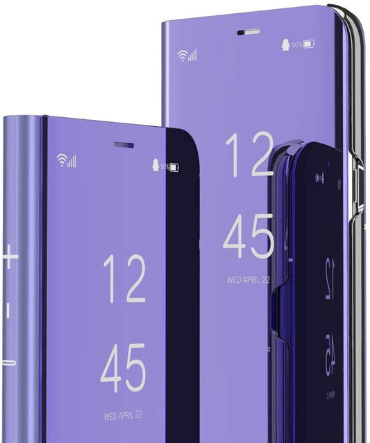 COTDINFORCA Compatible with LG V40 Case, Mirror Design Clear View Flip Bookstyle Luxury Protecter Shell with Kickstand Compatible with LG V40 Thinq 2018 Release. Flip Mirror: Purple  COTDINFORCA   