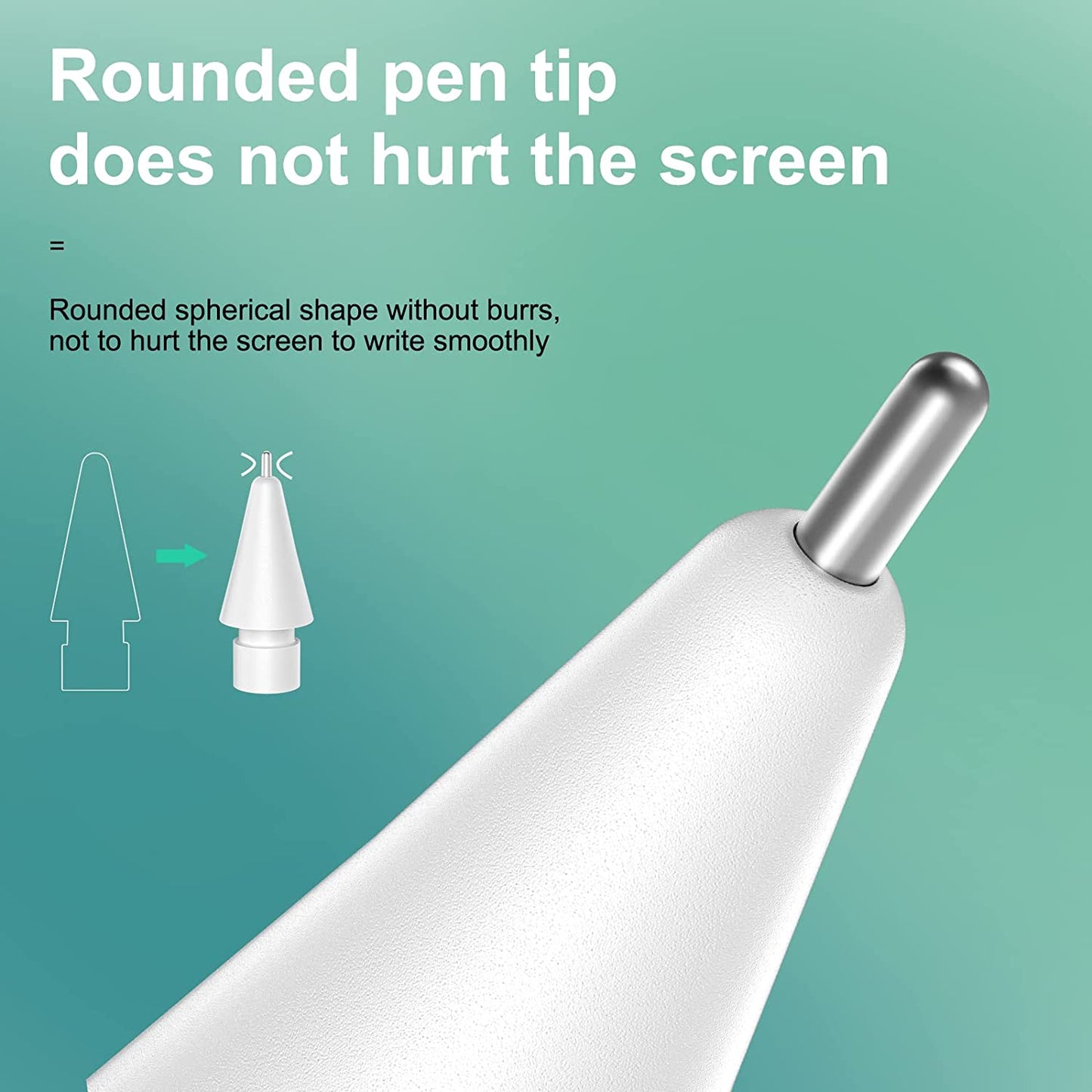 6 Pack [Pen Like] Pencil Tips for Apple Pencil 1St 2Nd Generation Replacement Nibs No Wear Out Durable Fine Point Tip Compatible for Apple Pen White  KESHOW   