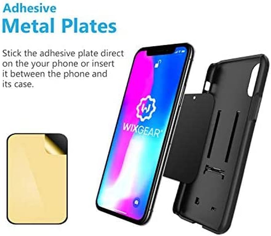 Wixgear (2 Pack Universal Stick on Dashboard Magnetic Phone Car Mount, for Cell Phones and Mini Tablets with Fast Swift-Snap Technology, (Newer Bigger Model)  WixGear   