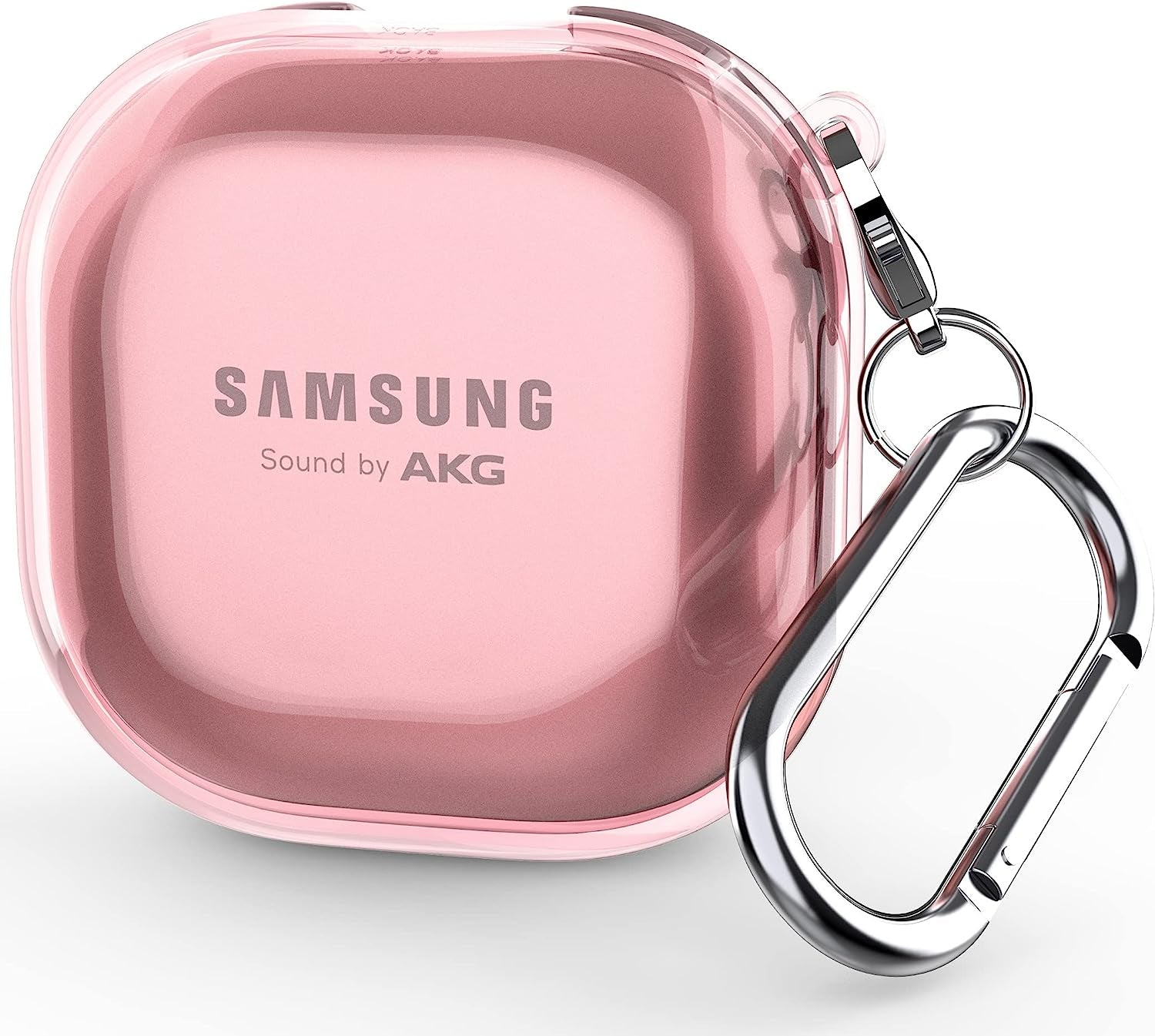 CACOE Transparent Cute Case for Samsung Galaxy Buds 2 Pro Case (2022)/ Samsung Galaxy Buds Pro (2021)/Galaxy Buds 2 /Galaxy Buds Live, Silicone Protective Earbuds Charging Cover with Keychain  CACOE Pink  