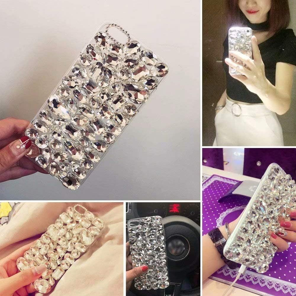 HTC Bolt Case, HTC 10 EVO Full Crystal Diamond Case, 3D Handmade Finger Buckle Luxury Fur Ball Sparkle Crystal Rhinestone Diamond Glitter Bling TPU Case for HTC Bolt (Angel/Red)  YuXia   