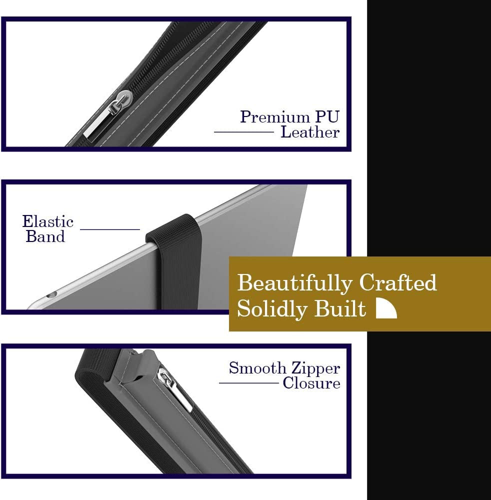 Moko Pencil Case Fit Apple Pencil 1St/2Nd, Pencil Sleeve PU Leather Zipper Pouch Cover Fit New Ipad 10Th Generation 2022, Ipad 9Th/8Th/7Th Gen 10.2", Ipad Air 5Th/4Th Gen 10.9", Ipad 9.7", Space Gray  MoKo   