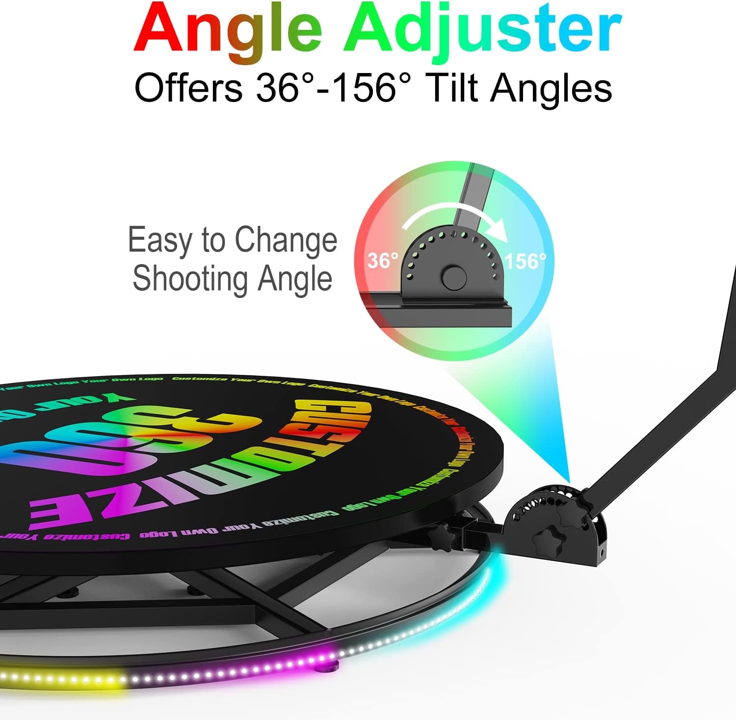 360 Photo Booth Machine with Software for Parties with Ring Light,Logo Customization,Automatic Slow Motion 360 Spin Camera Booth (26.8") for 1-2 People Stand On  mayceyee   