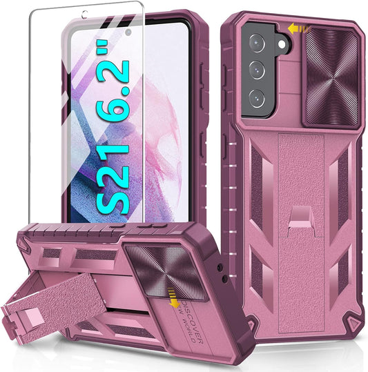Soios for Samsung Galaxy S21 5G Case(𝙉𝙊𝙏 𝙛𝙤𝙧 𝙋𝙡𝙪𝙨 𝙎𝟮𝟭+ 𝙤𝙧 𝙐𝙡𝙩𝙧𝙖): Galaxy S21 5G 6.2" Case with Kickstand | Heavy Duty Protection Phone Cover | Durable Protective Shockproof Case  SOiOS   