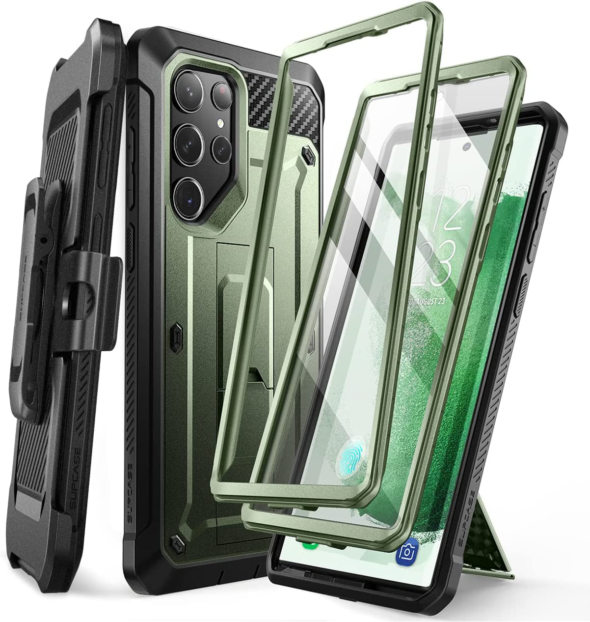 SUPCASE Unicorn Beetle Pro Case for Samsung Galaxy S23 Ultra 5G (2023), [Extra Front Frame] Full-Body Dual Layer Rugged Belt-Clip & Kickstand Case with Built-In Screen Protector (Frostblue)  SUPCASE Guldan  