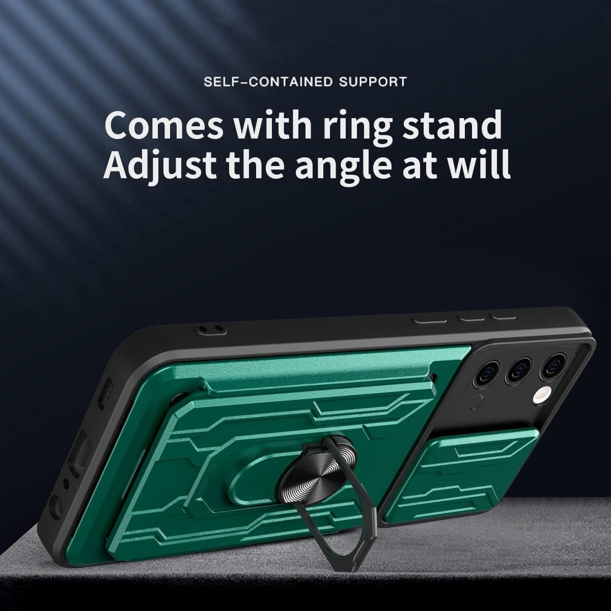 Ccsmall Case for Samsung Galaxy Note 20 5G with Card Holder, Heavy Duty Protection Phone Case with Magnetic Ring Kickstand Slide Camera Cover for Samsung Galaxy Note 20 4G/5G LJK White  CCSmall   