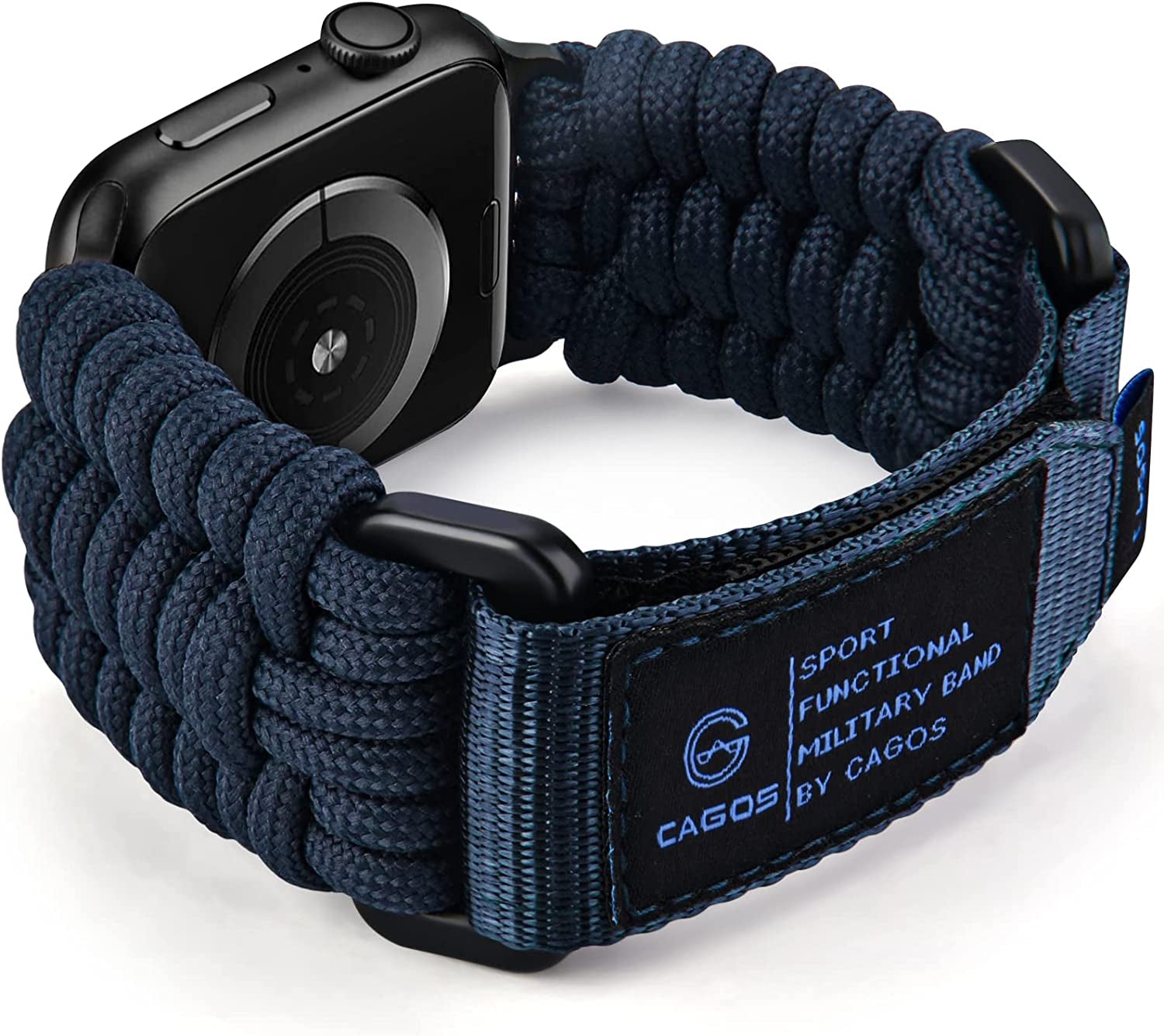 CAGOS Compatible with Apple Watch Band 49Mm 45Mm 44Mm 42Mm, Rugged Survival Paracord Nylon Strap Braided Sport Loop for Iwatch Bands Ultra Series 8 7 6 5 4 3 2 1 SE Men  CAGOS Blue 49/45/44/42mm M 